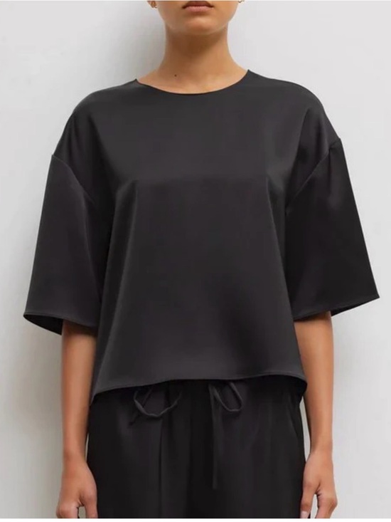 LESET Tops - Leset Black Short-Sleeve Women's Top -Silky